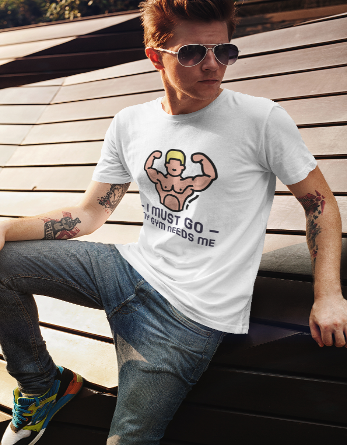 💥 Male Standard Crew T-Shirt – My Gym Needs Me