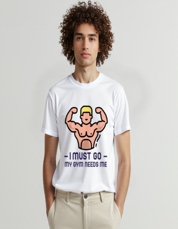 💥 Male Standard Crew T-Shirt – My Gym Needs Me