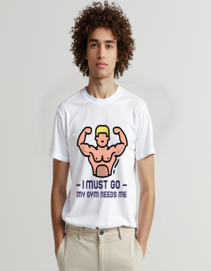 💥 Male Standard Crew T-Shirt – My Gym Needs Me
